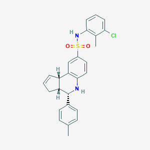 molecular formula C26H25ClN2O2S B421939 (3aR,4S,9bS)-N-(3-chloro-2-methylphenyl)-4-(4-methylphenyl)-3a,4,5,9b-tetrahydro-3H-cyclopenta[c]quinoline-8-sulfonamide 