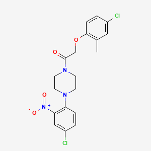 molecular formula C19H19Cl2N3O4 B4219407 1-[(4-chloro-2-methylphenoxy)acetyl]-4-(4-chloro-2-nitrophenyl)piperazine 