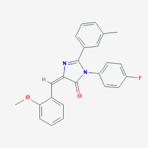 molecular formula C24H19FN2O2 B421941 3-(4-fluorophenyl)-5-(2-methoxybenzylidene)-2-(3-methylphenyl)-3,5-dihydro-4H-imidazol-4-one 