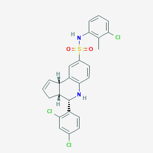 molecular formula C25H21Cl3N2O2S B421942 (3aR,4S,9bS)-N-(3-chloro-2-methylphenyl)-4-(2,4-dichlorophenyl)-3a,4,5,9b-tetrahydro-3H-cyclopenta[c]quinoline-8-sulfonamide 