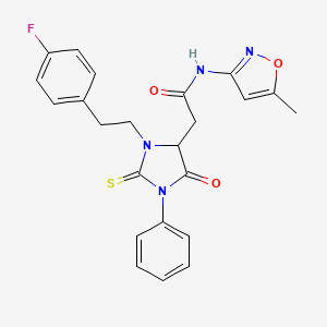 2-{3-[2-(4-fluorophenyl)ethyl]-5-oxo-1-phenyl-2-thioxoimidazolidin-4-yl}-N-(5-methyl-1,2-oxazol-3-yl)acetamide