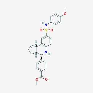 molecular formula C27H26N2O5S B421943 methyl 4-{8-[(4-methoxyanilino)sulfonyl]-3a,4,5,9b-tetrahydro-3H-cyclopenta[c]quinolin-4-yl}benzoate 