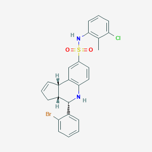 molecular formula C25H22BrClN2O2S B421944 (3aR,4S,9bS)-4-(2-bromophenyl)-N-(3-chloro-2-methylphenyl)-3a,4,5,9b-tetrahydro-3H-cyclopenta[c]quinoline-8-sulfonamide 