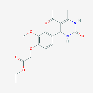 ETHYL 2-[4-(5-ACETYL-6-METHYL-2-OXO-1,2,3,4-TETRAHYDRO-4-PYRIMIDINYL)-2-METHOXYPHENOXY]ACETATE