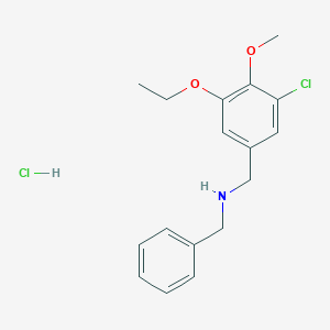 N-[(3-chloro-5-ethoxy-4-methoxyphenyl)methyl]-1-phenylmethanamine;hydrochloride