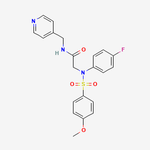 molecular formula C21H20FN3O4S B4219470 N~2~-(4-fluorophenyl)-N~2~-[(4-methoxyphenyl)sulfonyl]-N~1~-(4-pyridinylmethyl)glycinamide 