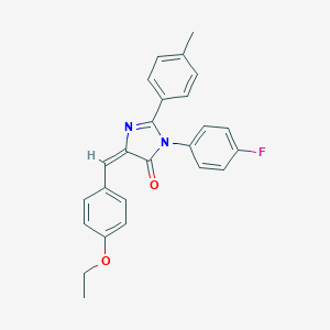 molecular formula C25H21FN2O2 B421948 5-(4-ethoxybenzylidene)-3-(4-fluorophenyl)-2-(4-methylphenyl)-3,5-dihydro-4H-imidazol-4-one 