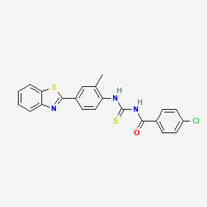 N-({[4-(1,3-benzothiazol-2-yl)-2-methylphenyl]amino}carbonothioyl)-4-chlorobenzamide