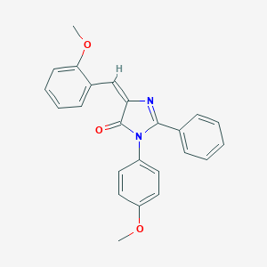 molecular formula C24H20N2O3 B421949 5-(2-methoxybenzylidene)-3-(4-methoxyphenyl)-2-phenyl-3,5-dihydro-4H-imidazol-4-one 