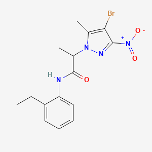 2-(4-bromo-5-methyl-3-nitro-1H-pyrazol-1-yl)-N-(2-ethylphenyl)propanamide