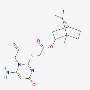 (1,7,7-Trimethyl-2-bicyclo[2.2.1]heptanyl) 2-(6-amino-4-oxo-1-prop-2-enylpyrimidin-2-yl)sulfanylacetate