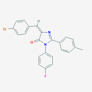 molecular formula C23H16BrFN2O B421952 5-(4-bromobenzylidene)-3-(4-fluorophenyl)-2-(4-methylphenyl)-3,5-dihydro-4H-imidazol-4-one 