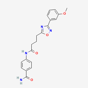 4-({4-[3-(3-methoxyphenyl)-1,2,4-oxadiazol-5-yl]butanoyl}amino)benzamide