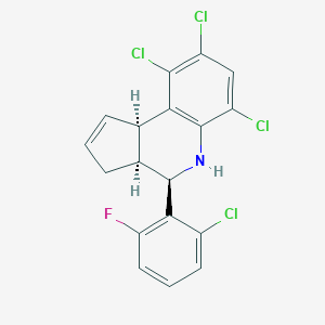 molecular formula C18H12Cl4FN B421962 6,8,9-trichloro-4-(2-chloro-6-fluorophenyl)-3a,4,5,9b-tetrahydro-3H-cyclopenta[c]quinoline 
