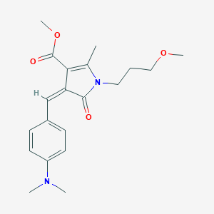 molecular formula C20H26N2O4 B421964 methyl 4-[4-(dimethylamino)benzylidene]-1-(3-methoxypropyl)-2-methyl-5-oxo-4,5-dihydro-1H-pyrrole-3-carboxylate 