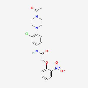 molecular formula C20H21ClN4O5 B4219647 N-[4-(4-acetylpiperazin-1-yl)-3-chlorophenyl]-2-(2-nitrophenoxy)acetamide 