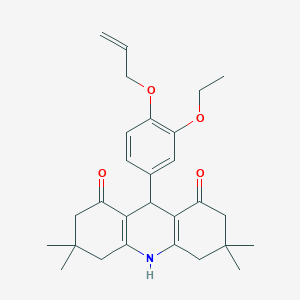 molecular formula C28H35NO4 B421969 9-[4-(allyloxy)-3-ethoxyphenyl]-3,3,6,6-tetramethyl-3,4,6,7,9,10-hexahydro-1,8(2H,5H)-acridinedione 