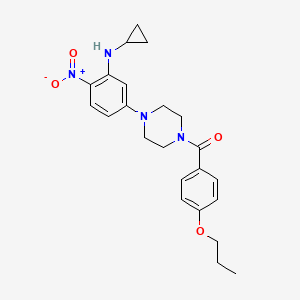 molecular formula C23H28N4O4 B4219711 N-cyclopropyl-2-nitro-5-[4-(4-propoxybenzoyl)-1-piperazinyl]aniline 