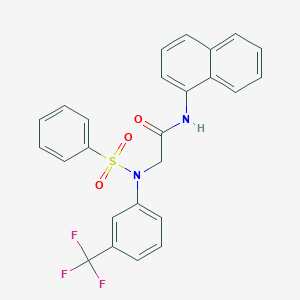 molecular formula C25H19F3N2O3S B421972 N-(1-naphthyl)-2-[(phenylsulfonyl)-3-(trifluoromethyl)anilino]acetamide 