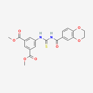 molecular formula C20H18N2O7S B4219742 dimethyl 5-({[(2,3-dihydro-1,4-benzodioxin-6-ylcarbonyl)amino]carbonothioyl}amino)isophthalate 