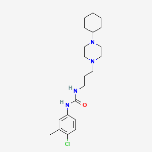 molecular formula C21H33ClN4O B4219743 1-(4-Chloro-3-methylphenyl)-3-[3-(4-cyclohexylpiperazin-1-yl)propyl]urea 