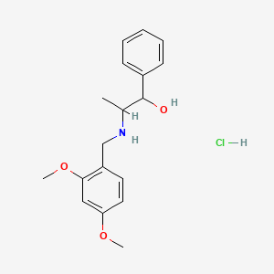 molecular formula C18H24ClNO3 B4219748 2-[(2,4-Dimethoxyphenyl)methylamino]-1-phenylpropan-1-ol;hydrochloride 