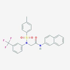 molecular formula C26H21F3N2O3S B421976 2-[[(4-methylphenyl)sulfonyl]-3-(trifluoromethyl)anilino]-N-(2-naphthyl)acetamide 