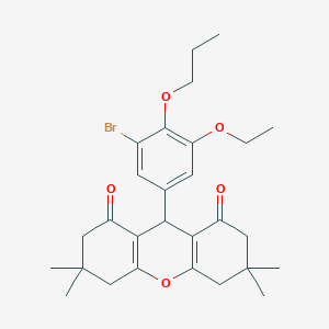 molecular formula C28H35BrO5 B421977 9-(3-bromo-5-ethoxy-4-propoxyphenyl)-3,3,6,6-tetramethyl-3,4,5,6,7,9-hexahydro-1H-xanthene-1,8(2H)-dione 