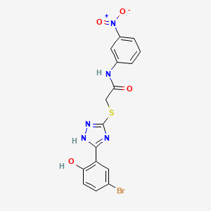 molecular formula C16H12BrN5O4S B4219797 2-{[5-(5-bromo-2-hydroxyphenyl)-4H-1,2,4-triazol-3-yl]thio}-N-(3-nitrophenyl)acetamide 