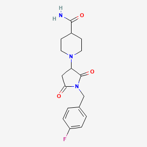 1-[1-(4-Fluorobenzyl)-2,5-dioxopyrrolidin-3-yl]piperidine-4-carboxamide