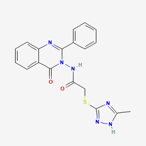 2-[(5-methyl-4H-1,2,4-triazol-3-yl)thio]-N-(4-oxo-2-phenyl-3(4H)-quinazolinyl)acetamide