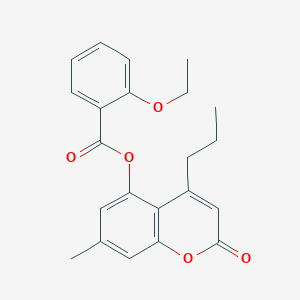 molecular formula C22H22O5 B4219852 7-methyl-2-oxo-4-propyl-2H-chromen-5-yl 2-ethoxybenzoate 