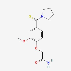 2-[2-methoxy-4-(1-pyrrolidinylcarbonothioyl)phenoxy]acetamide