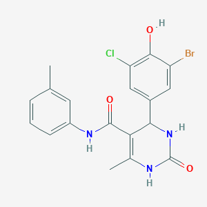 4-(3-bromo-5-chloro-4-hydroxyphenyl)-6-methyl-N-(3-methylphenyl)-2-oxo-1,2,3,4-tetrahydro-5-pyrimidinecarboxamide