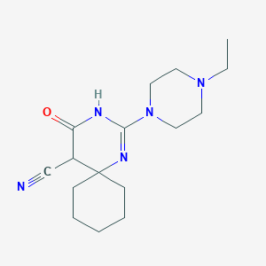 molecular formula C16H25N5O B4219876 2-(4-Ethylpiperazin-1-yl)-4-oxo-1,3-diazaspiro[5.5]undec-2-ene-5-carbonitrile 