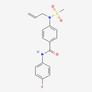 molecular formula C17H17FN2O3S B4219891 4-[allyl(methylsulfonyl)amino]-N-(4-fluorophenyl)benzamide 