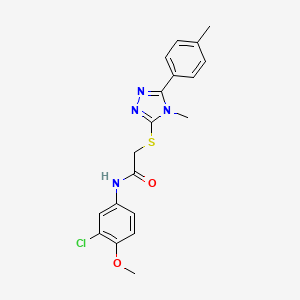 N-(3-chloro-4-methoxyphenyl)-2-{[4-methyl-5-(4-methylphenyl)-4H-1,2,4-triazol-3-yl]sulfanyl}acetamide