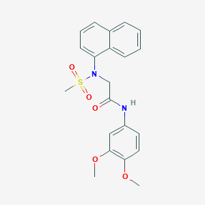 molecular formula C21H22N2O5S B421991 N-(3,4-dimethoxyphenyl)-2-[(methylsulfonyl)(1-naphthyl)amino]acetamide 