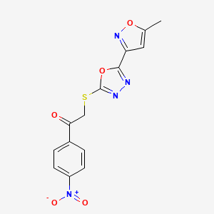 2-{[5-(5-methyl-3-isoxazolyl)-1,3,4-oxadiazol-2-yl]thio}-1-(4-nitrophenyl)ethanone