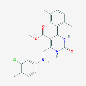 molecular formula C22H24ClN3O3 B4219918 methyl 6-[(3-chloro-4-methylanilino)methyl]-4-(2,5-dimethylphenyl)-2-oxo-3,4-dihydro-1H-pyrimidine-5-carboxylate 