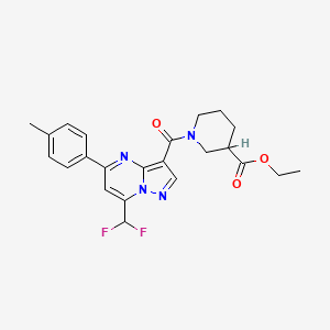 ethyl 1-{[7-(difluoromethyl)-5-(4-methylphenyl)pyrazolo[1,5-a]pyrimidin-3-yl]carbonyl}-3-piperidinecarboxylate