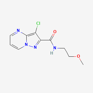 molecular formula C10H11ClN4O2 B4219932 3-chloro-N-(2-methoxyethyl)pyrazolo[1,5-a]pyrimidine-2-carboxamide 