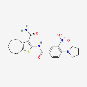 2-{[3-nitro-4-(1-pyrrolidinyl)benzoyl]amino}-5,6,7,8-tetrahydro-4H-cyclohepta[b]thiophene-3-carboxamide