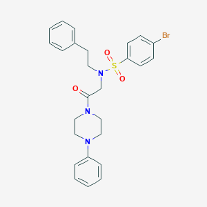 molecular formula C26H28BrN3O3S B421996 4-bromo-N-[2-oxo-2-(4-phenylpiperazin-1-yl)ethyl]-N-(2-phenylethyl)benzenesulfonamide 