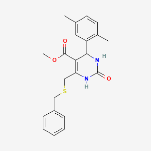 molecular formula C22H24N2O3S B4219963 Methyl 6-[(benzylsulfanyl)methyl]-4-(2,5-dimethylphenyl)-2-oxo-1,2,3,4-tetrahydropyrimidine-5-carboxylate 