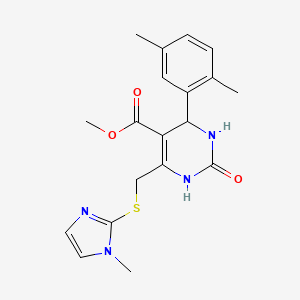 methyl 4-(2,5-dimethylphenyl)-6-{[(1-methyl-1H-imidazol-2-yl)thio]methyl}-2-oxo-1,2,3,4-tetrahydro-5-pyrimidinecarboxylate