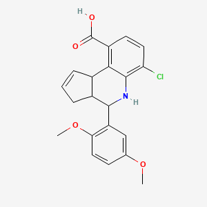 molecular formula C21H20ClNO4 B4219983 6-chloro-4-(2,5-dimethoxyphenyl)-3a,4,5,9b-tetrahydro-3H-cyclopenta[c]quinoline-9-carboxylic acid 