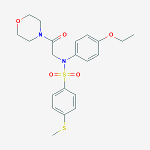 molecular formula C21H26N2O5S2 B422000 N-(4-ethoxyphenyl)-4-(methylsulfanyl)-N-[2-(4-morpholinyl)-2-oxoethyl]benzenesulfonamide 
