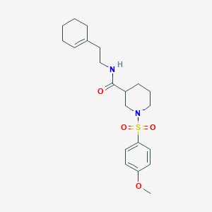 molecular formula C21H30N2O4S B4220006 N-[2-(1-cyclohexen-1-yl)ethyl]-1-[(4-methoxyphenyl)sulfonyl]-3-piperidinecarboxamide 