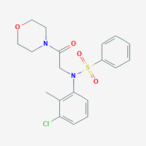molecular formula C19H21ClN2O4S B422001 N-(3-chloro-2-methylphenyl)-N-(2-morpholin-4-yl-2-oxoethyl)benzenesulfonamide 